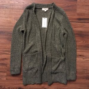 NWT No Comment Olive Green Cardigan